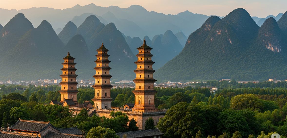  iconic Three Pagodas of the Chongsheng Temple