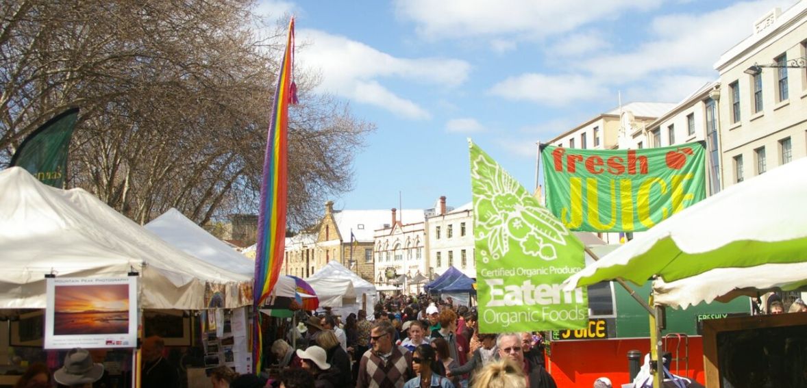 Salamanca Market Hobart waterfront